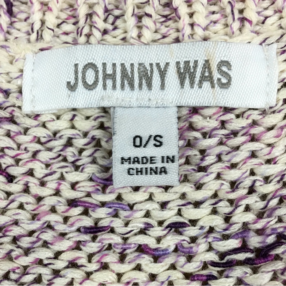 Johnny Was Blueberry Speckled Knit Tassel Sweater-Poncho Cream Size OS - Picture 11 of 13